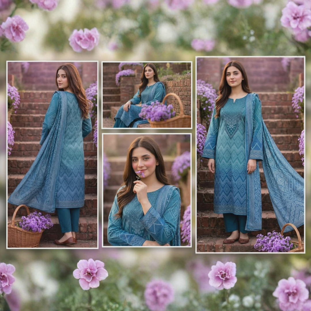 Mashaim Brand Digital Printed Lawn 3pc