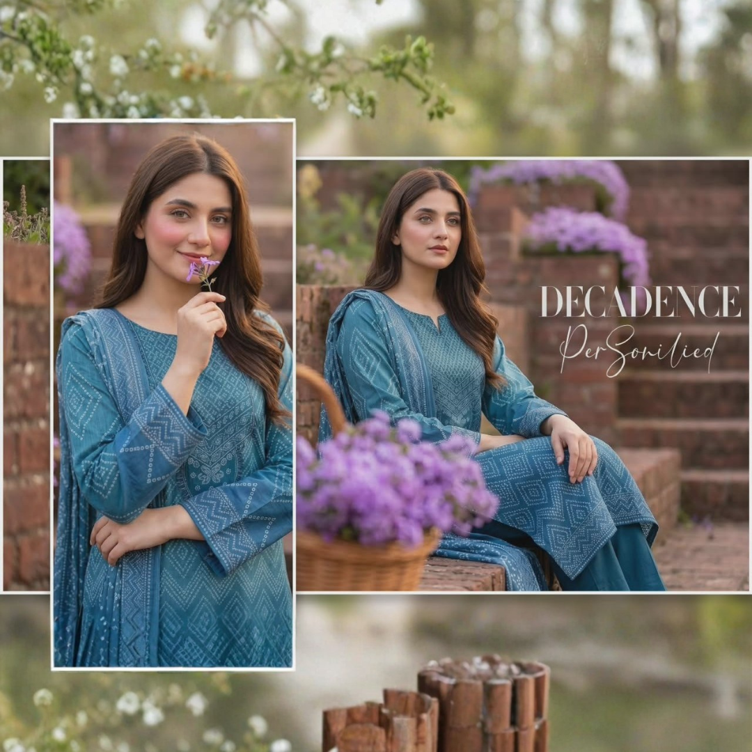 Mashaim Brand Digital Printed Lawn 3pc