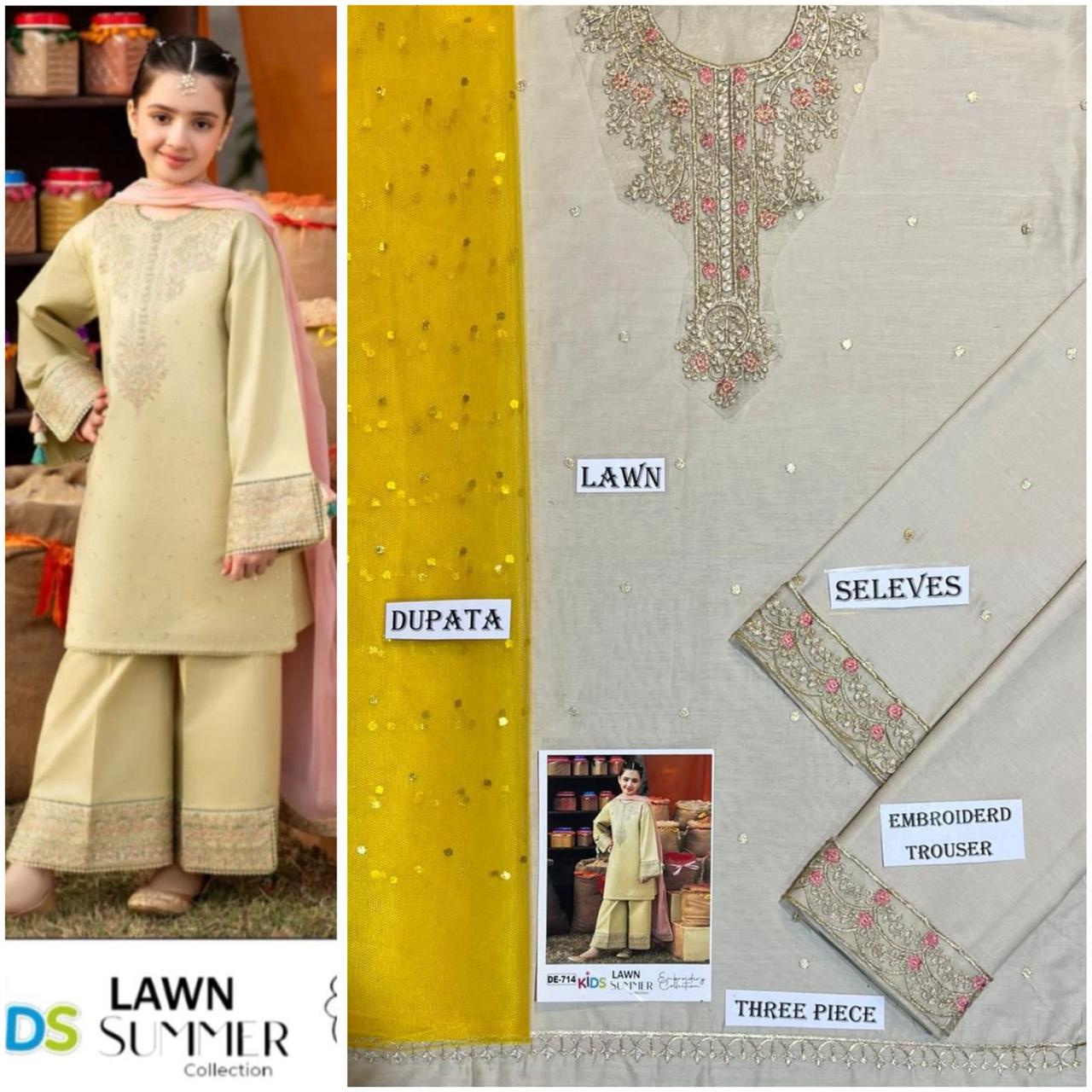 Kids 3Pc’s Cotton - Lawn