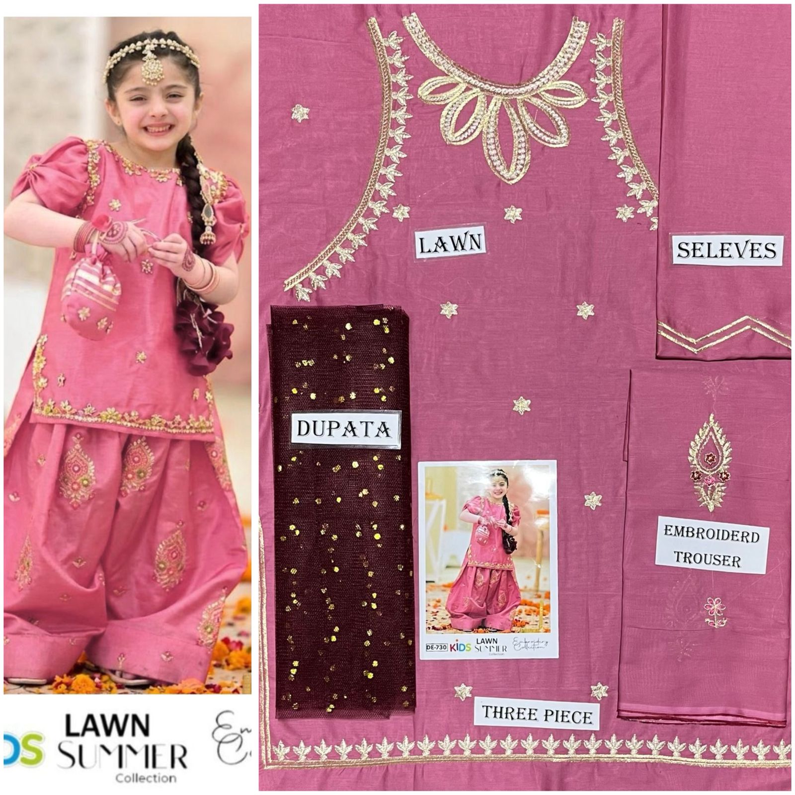 Kids 3Pc’s Cotton - Lawn