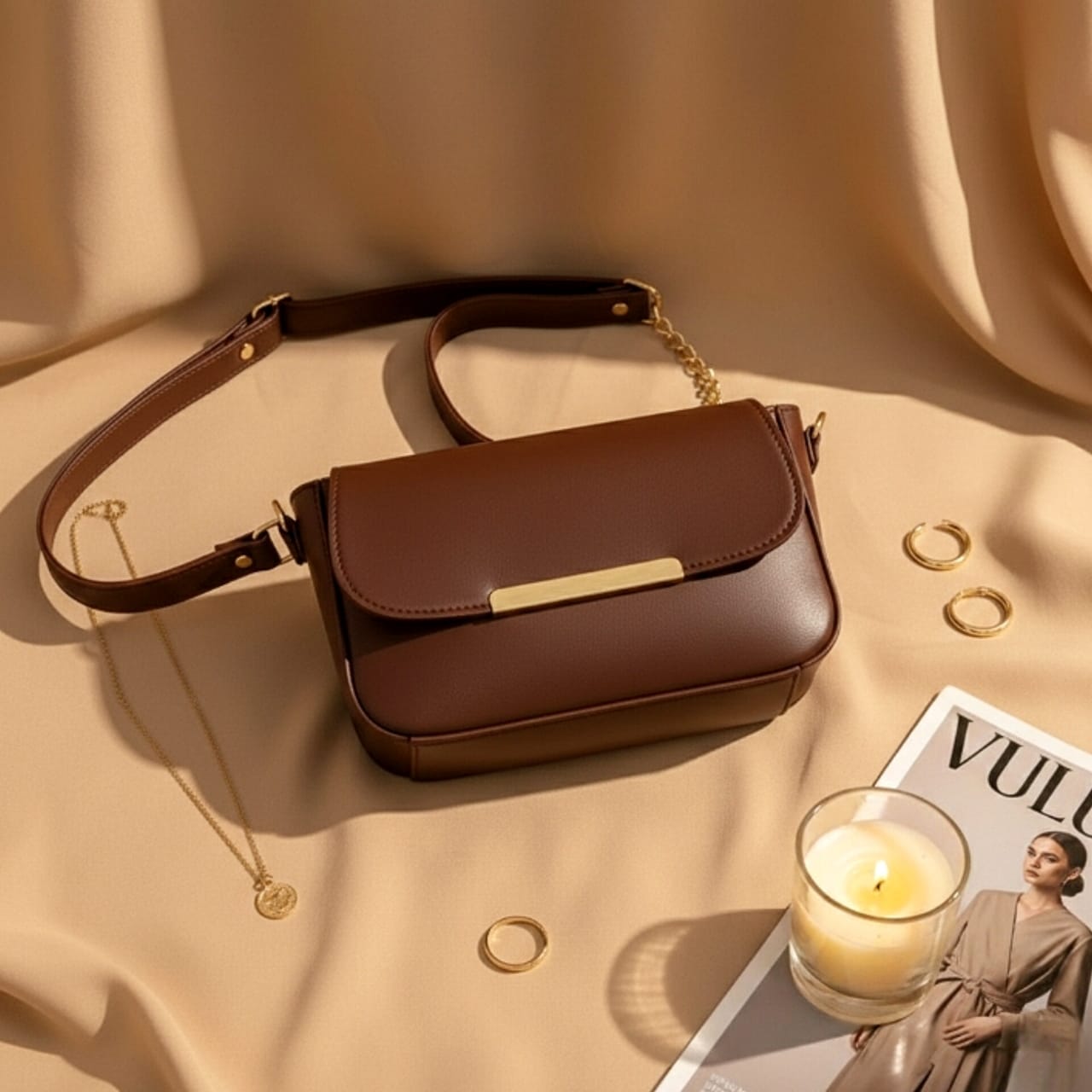 Elegant Saddle Crossbody Bag – Half Moon Sling Purse