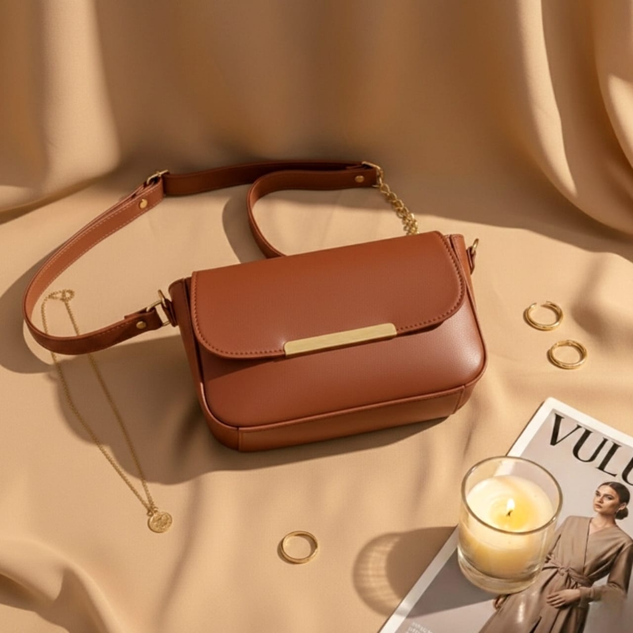Elegant Saddle Crossbody Bag – Half Moon Sling Purse