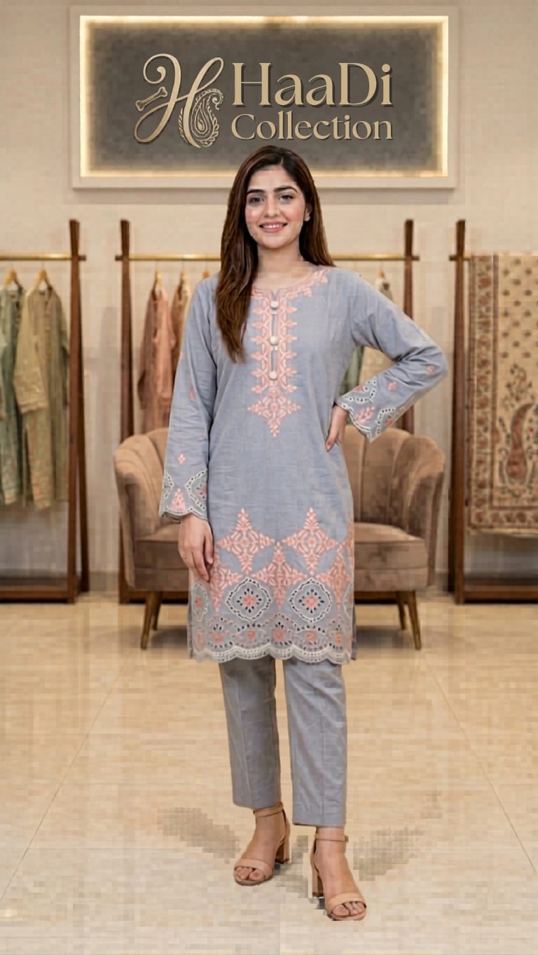 legant Grey & Peach Soft Cotton Summer Edition